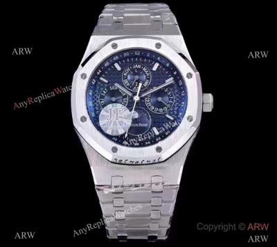 Copy Audemars Piguet Royal Oak Perpetual Calendar Watch SS Blue Dial